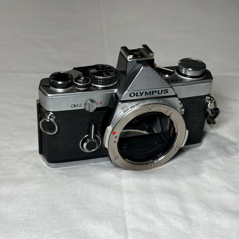 Vintage Olympus OM-2 MD 35mm SLR Film Camera Body Chrome Tested READ